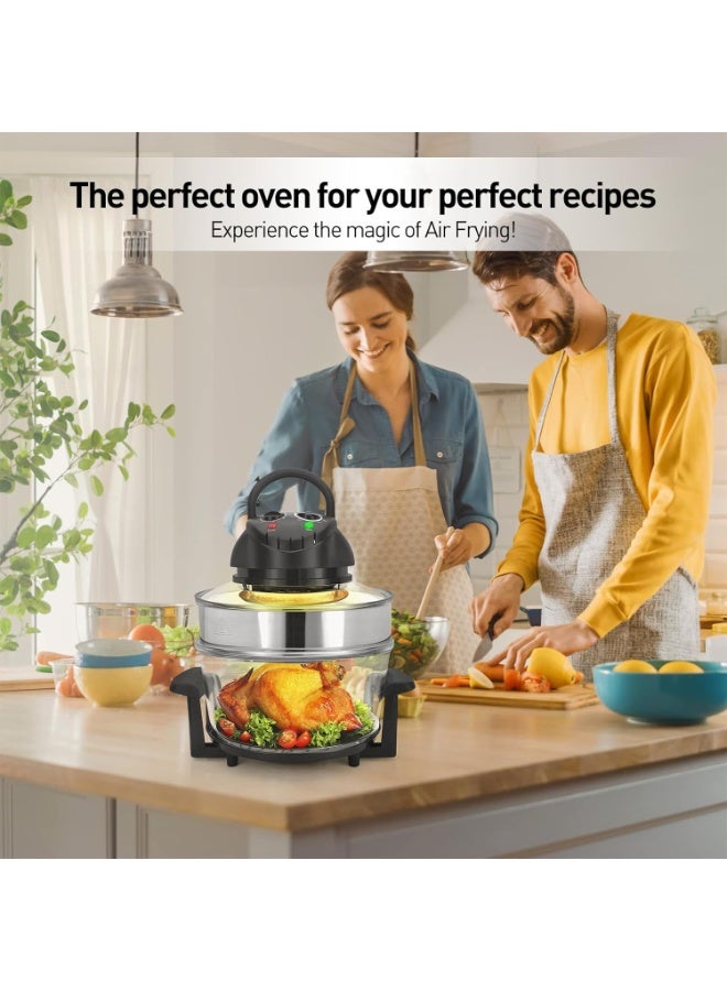 Bukela 8 in1 Glass Air Fryer Non Toxic,17 Quart Convection Oven Countertop Air Fryer Glass, Healthy Kitchen Bake,Grill,Steam Broil, & Roast -Includes Bowl,Broil Rack,Toasting Rack - Image 4